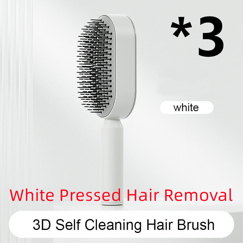 Self-Cleaning Hair Brush – One-Key Cleaning, Anti-Static, Scalp Massage Comb