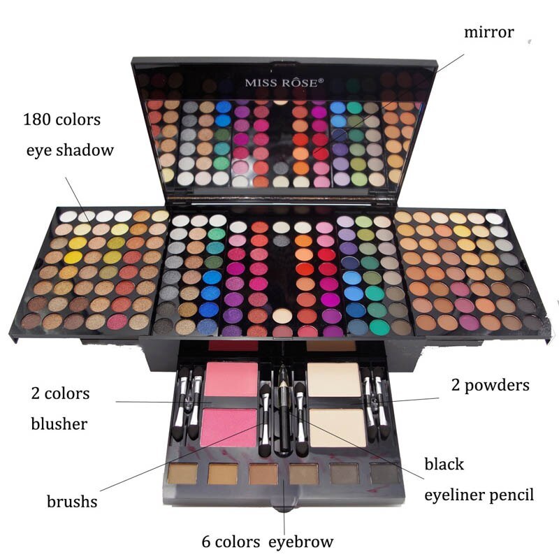 180-Color Eyeshadow & Blush Set – Piano-Shaped Makeup Palette Box | Personalized Professional Beauty Kit