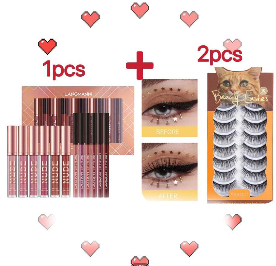 Lip Liner & Lipstick Set – 12 Pcs | 6 Matte Lipsticks + 6 Lip Liners | Waterproof & Long-Lasting | Beauty Gift for Girls
