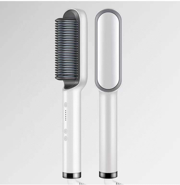 2-in-1 Hair Straightener & Curler – Hot Comb with Negative Ion Technology