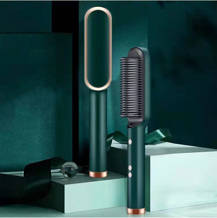 2-in-1 Hair Straightener & Curler – Hot Comb with Negative Ion Technology