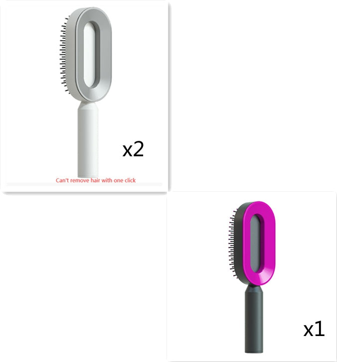 Self-Cleaning Hair Brush – One-Key Cleaning, Anti-Static, Scalp Massage Comb