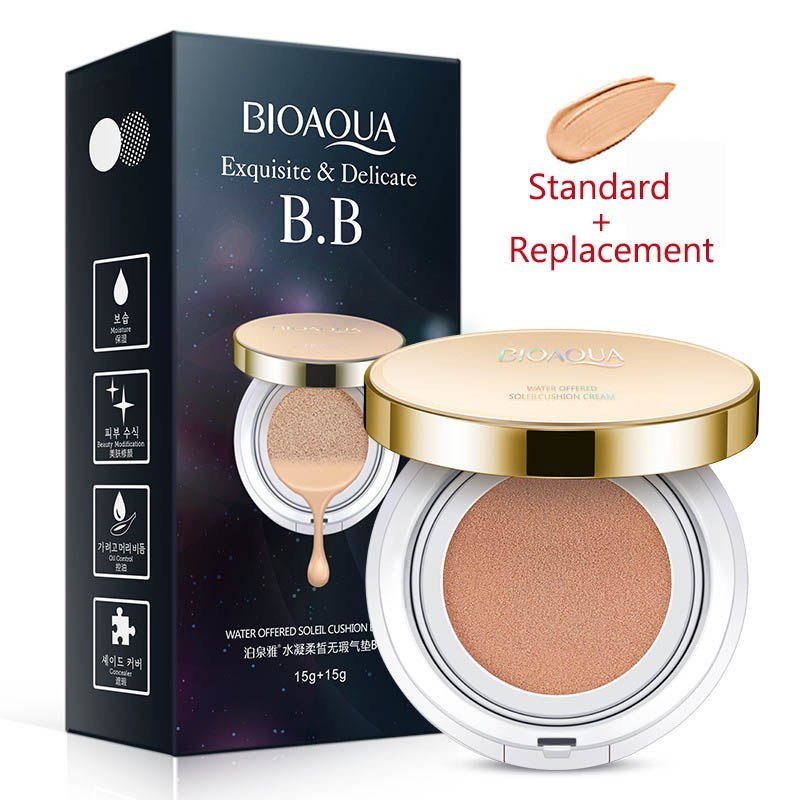 Bioaqua Air Cushion BB Cream – Moisturizing & Whitening Foundation