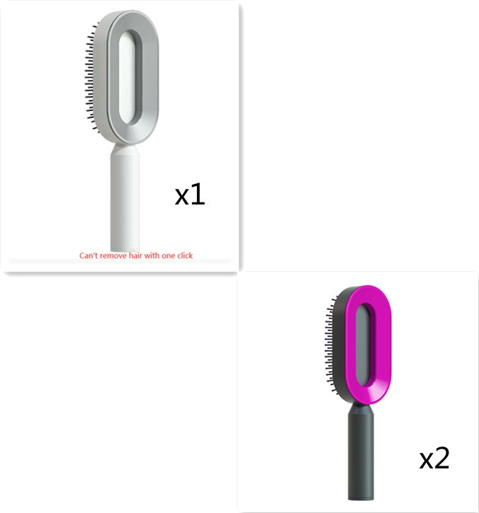 Self-Cleaning Hair Brush – One-Key Cleaning, Anti-Static, Scalp Massage Comb