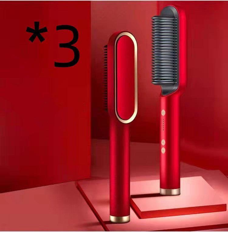 2-in-1 Hair Straightener & Curler – Hot Comb with Negative Ion Technology
