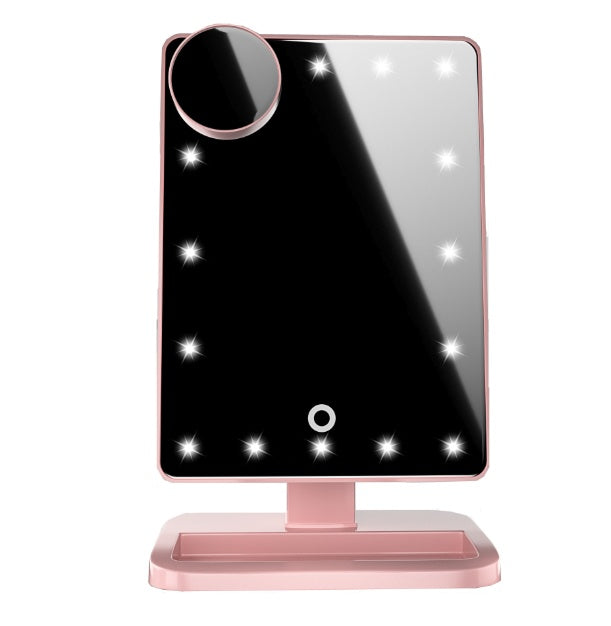 Touch Screen LED Makeup Mirror with Bluetooth Speaker & 10X Magnification – 20 LED Lights for Perfect Beauty Routine