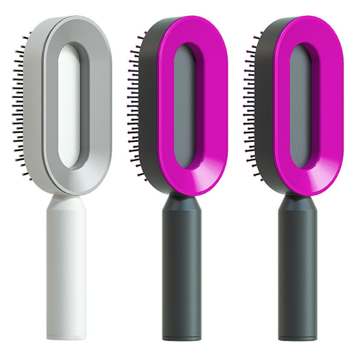 Self-Cleaning Hair Brush – One-Key Cleaning, Anti-Static, Scalp Massage Comb