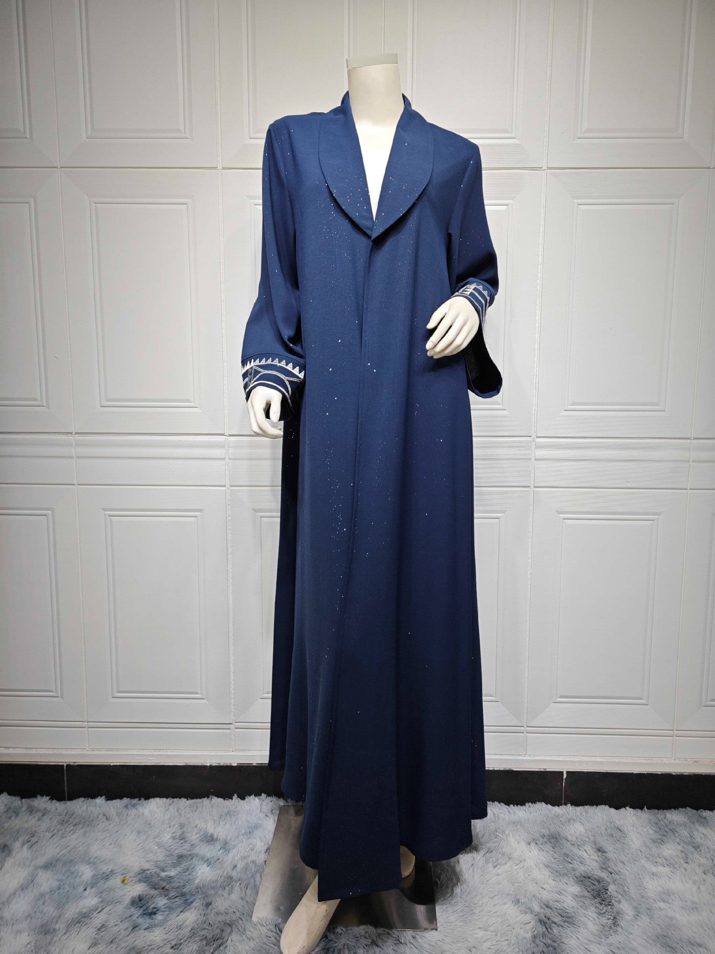 Muslim Women's Modest Abaya Cardigan Robe – Open Front Arab Long Sleeve Dress