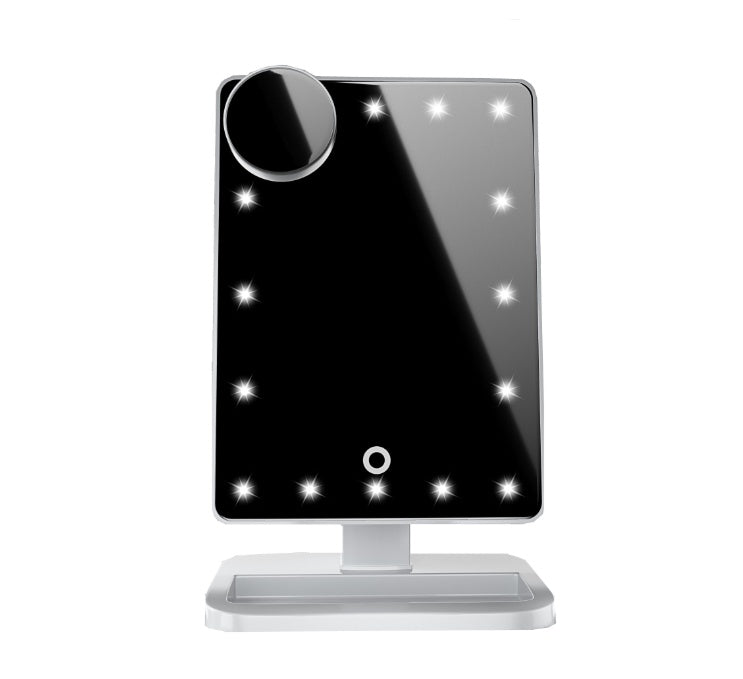 Touch Screen LED Makeup Mirror with Bluetooth Speaker & 10X Magnification – 20 LED Lights for Perfect Beauty Routine