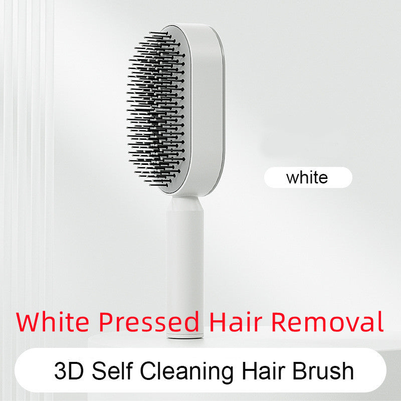 Self-Cleaning Hair Brush – One-Key Cleaning, Anti-Static, Scalp Massage Comb