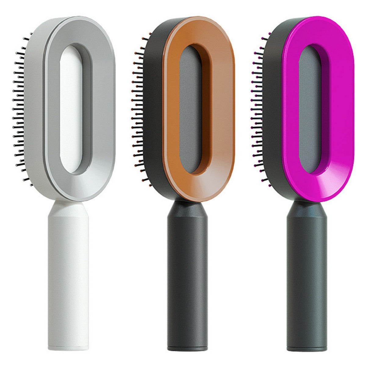 Self-Cleaning Hair Brush – One-Key Cleaning, Anti-Static, Scalp Massage Comb