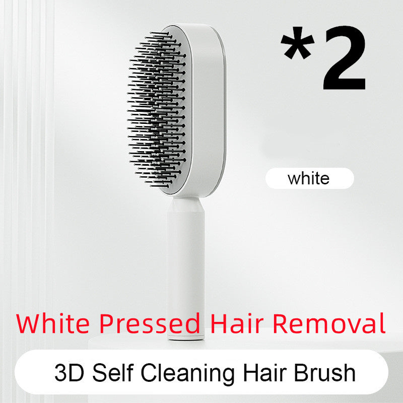 Self-Cleaning Hair Brush – One-Key Cleaning, Anti-Static, Scalp Massage Comb