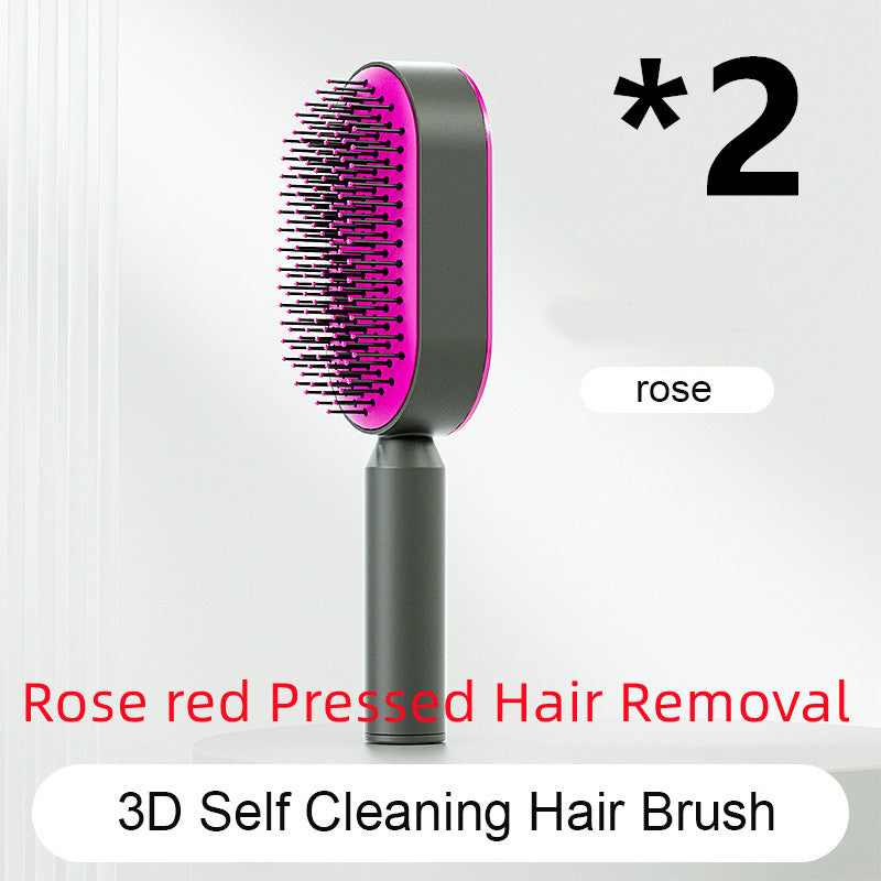 Self-Cleaning Hair Brush – One-Key Cleaning, Anti-Static, Scalp Massage Comb