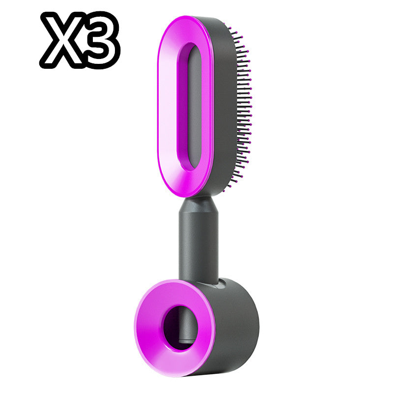 Self-Cleaning Hair Brush – One-Key Cleaning, Anti-Static, Scalp Massage Comb