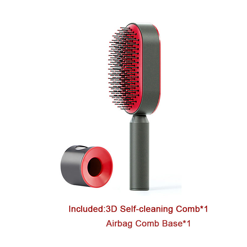 Self-Cleaning Hair Brush – One-Key Cleaning, Anti-Static, Scalp Massage Comb