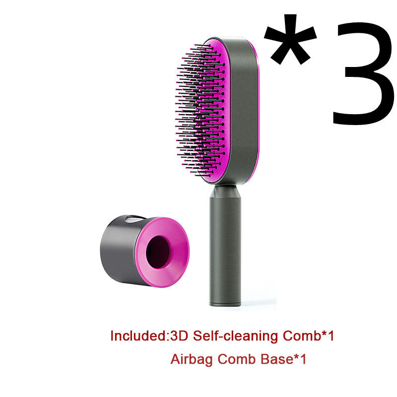 Self-Cleaning Hair Brush – One-Key Cleaning, Anti-Static, Scalp Massage Comb