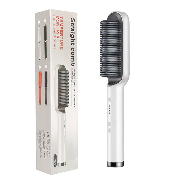 2-in-1 Hair Straightener & Curler – Hot Comb with Negative Ion Technology