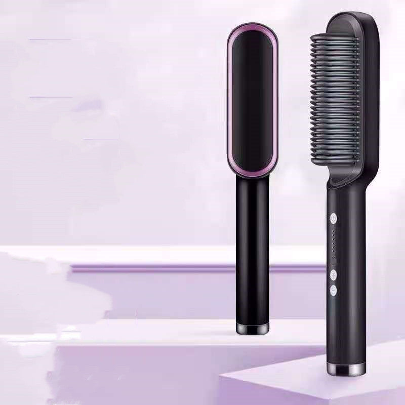 2-in-1 Hair Straightener & Curler – Hot Comb with Negative Ion Technology