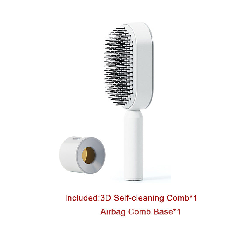 Self-Cleaning Hair Brush – One-Key Cleaning, Anti-Static, Scalp Massage Comb