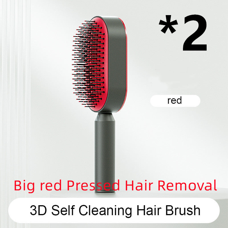 Self-Cleaning Hair Brush – One-Key Cleaning, Anti-Static, Scalp Massage Comb