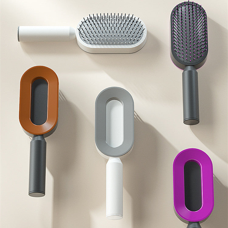 Self-Cleaning Hair Brush – One-Key Cleaning, Anti-Static, Scalp Massage Comb