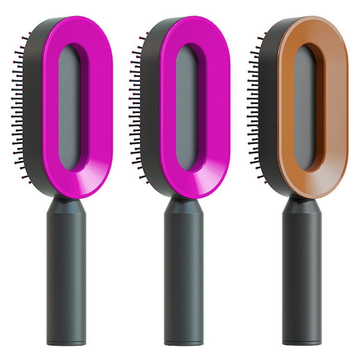 Self-Cleaning Hair Brush – One-Key Cleaning, Anti-Static, Scalp Massage Comb
