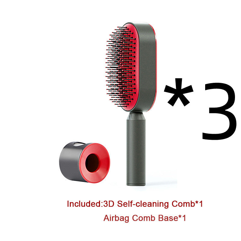 Self-Cleaning Hair Brush – One-Key Cleaning, Anti-Static, Scalp Massage Comb