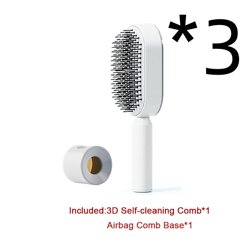 Self-Cleaning Hair Brush – One-Key Cleaning, Anti-Static, Scalp Massage Comb