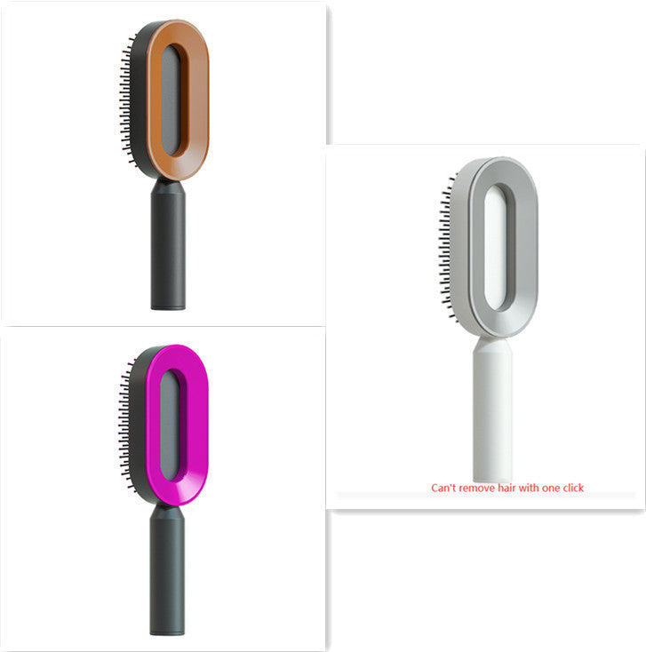Self-Cleaning Hair Brush – One-Key Cleaning, Anti-Static, Scalp Massage Comb