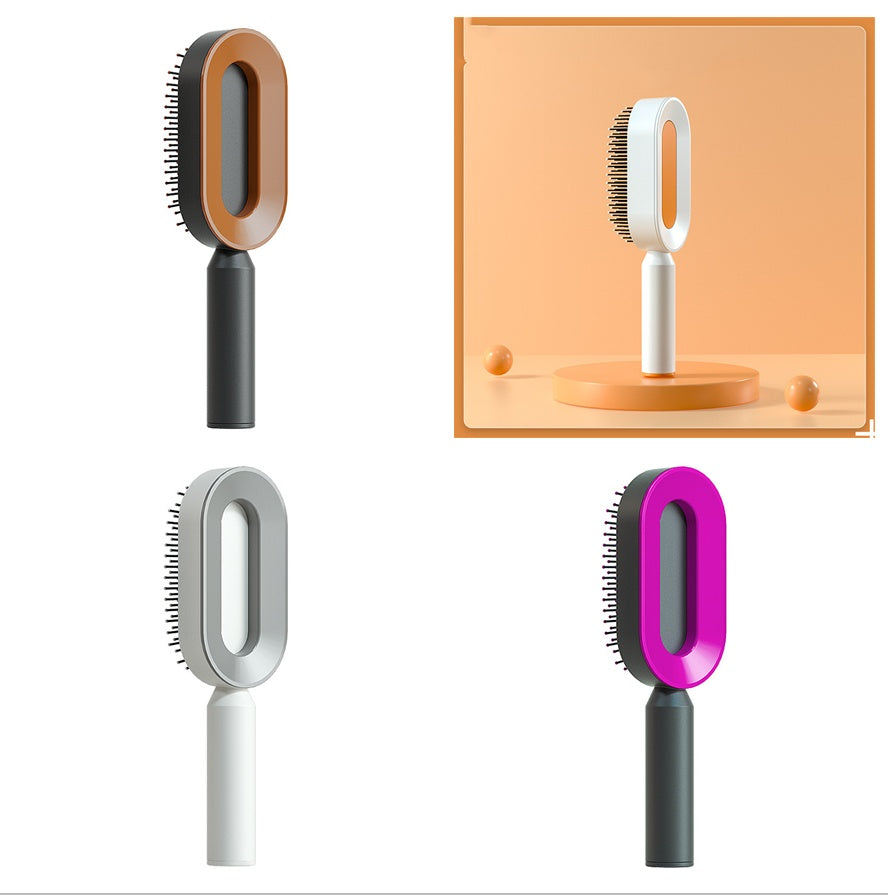 Self-Cleaning Hair Brush – One-Key Cleaning, Anti-Static, Scalp Massage Comb