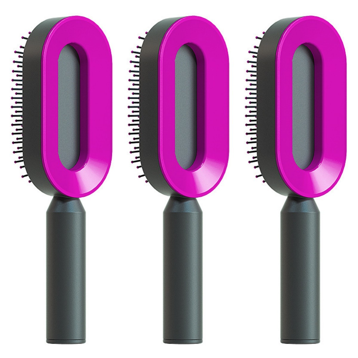 Self-Cleaning Hair Brush – One-Key Cleaning, Anti-Static, Scalp Massage Comb