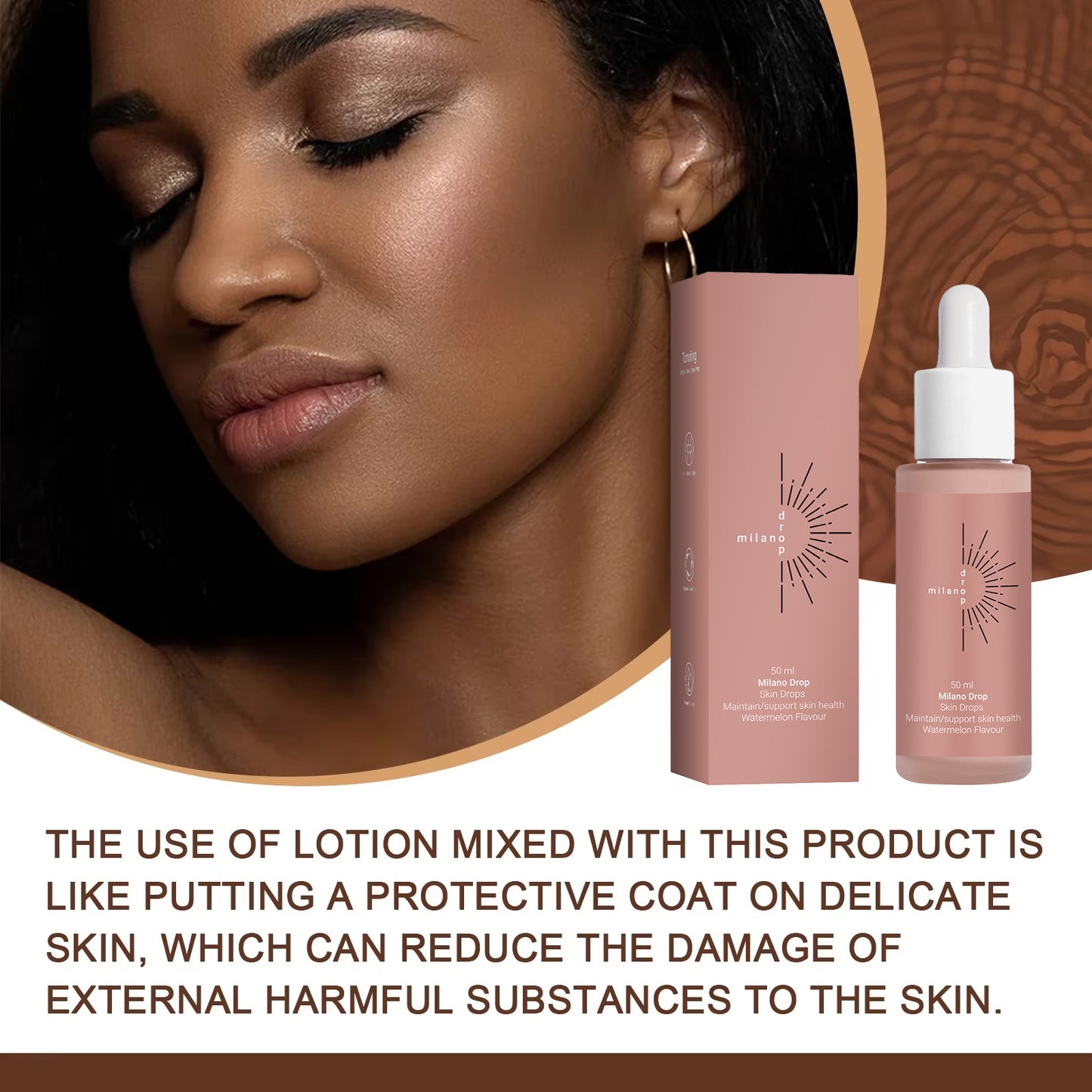 Self Tanning Serum Drops | Face & Body Bronzer | Fine Line Repair & Hydration | Dark Tan Booster for Tanning Bed & Outdoor Use