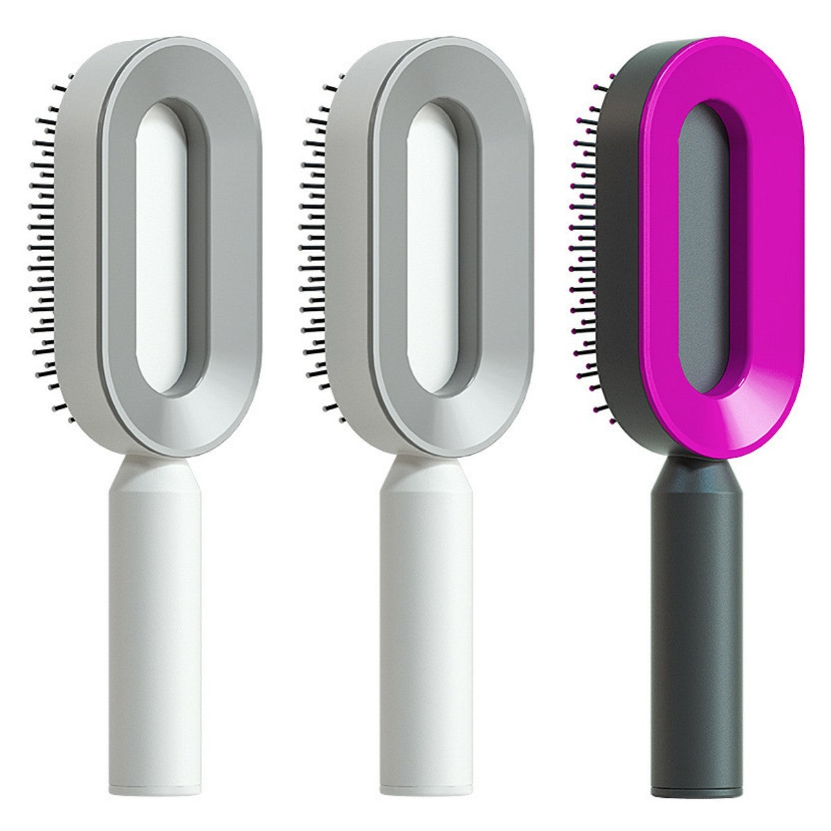 Self-Cleaning Hair Brush – One-Key Cleaning, Anti-Static, Scalp Massage Comb