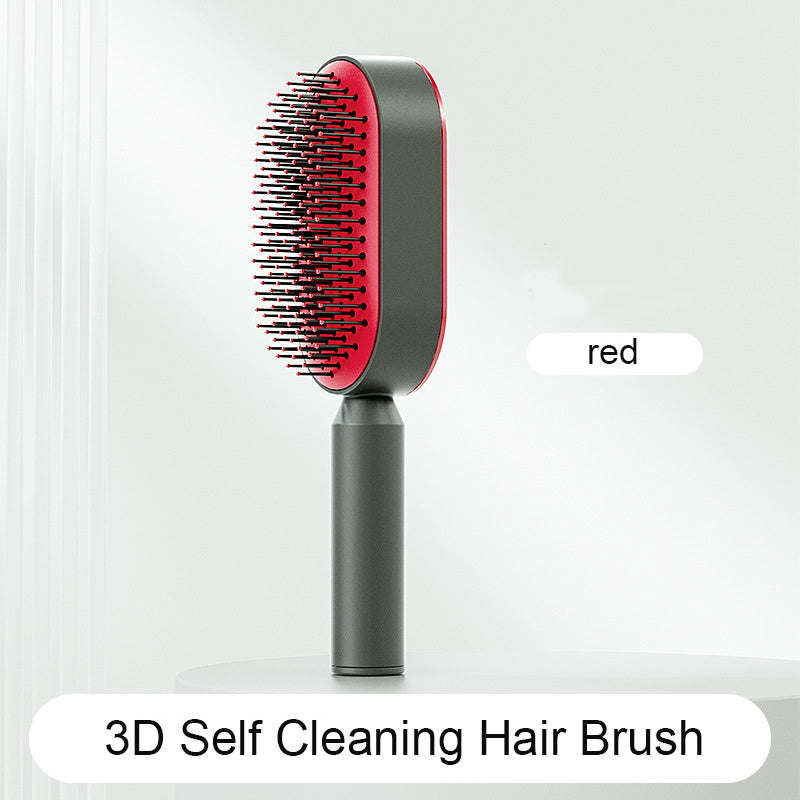 Self-Cleaning Hair Brush – One-Key Cleaning, Anti-Static, Scalp Massage Comb