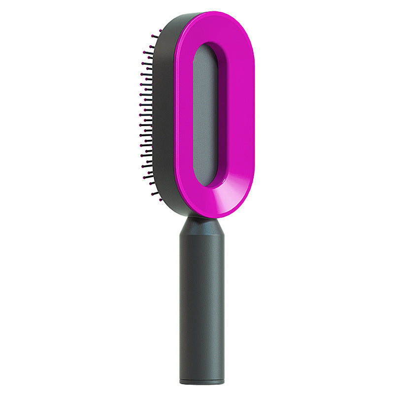 Self-Cleaning Hair Brush – One-Key Cleaning, Anti-Static, Scalp Massage Comb