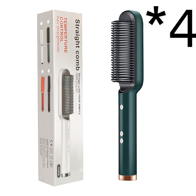 2-in-1 Hair Straightener & Curler – Hot Comb with Negative Ion Technology