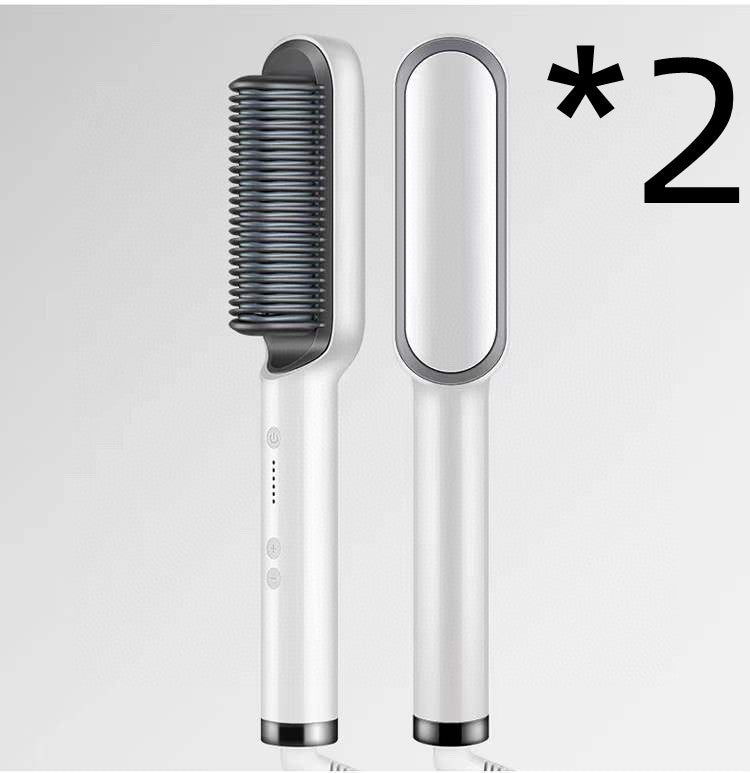 2-in-1 Hair Straightener & Curler – Hot Comb with Negative Ion Technology