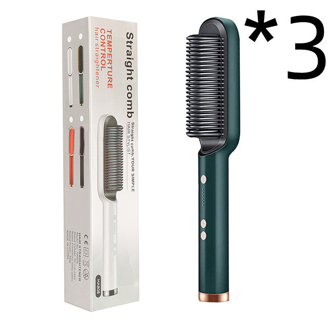 2-in-1 Hair Straightener & Curler – Hot Comb with Negative Ion Technology