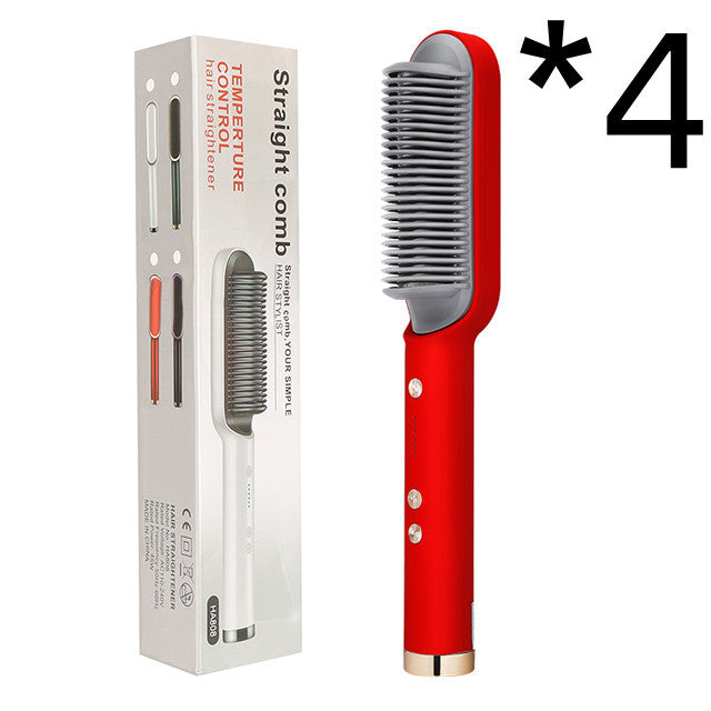 2-in-1 Hair Straightener & Curler – Hot Comb with Negative Ion Technology