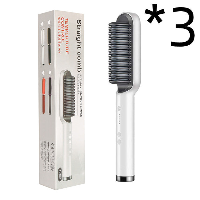 2-in-1 Hair Straightener & Curler – Hot Comb with Negative Ion Technology