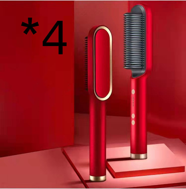 2-in-1 Hair Straightener & Curler – Hot Comb with Negative Ion Technology
