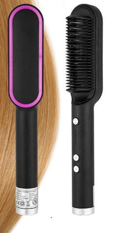 2-in-1 Hair Straightener & Curler – Hot Comb with Negative Ion Technology