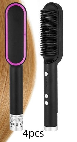 2-in-1 Hair Straightener & Curler – Hot Comb with Negative Ion Technology
