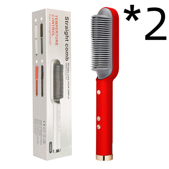 2-in-1 Hair Straightener & Curler – Hot Comb with Negative Ion Technology
