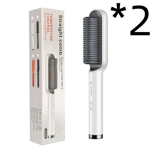2-in-1 Hair Straightener & Curler – Hot Comb with Negative Ion Technology