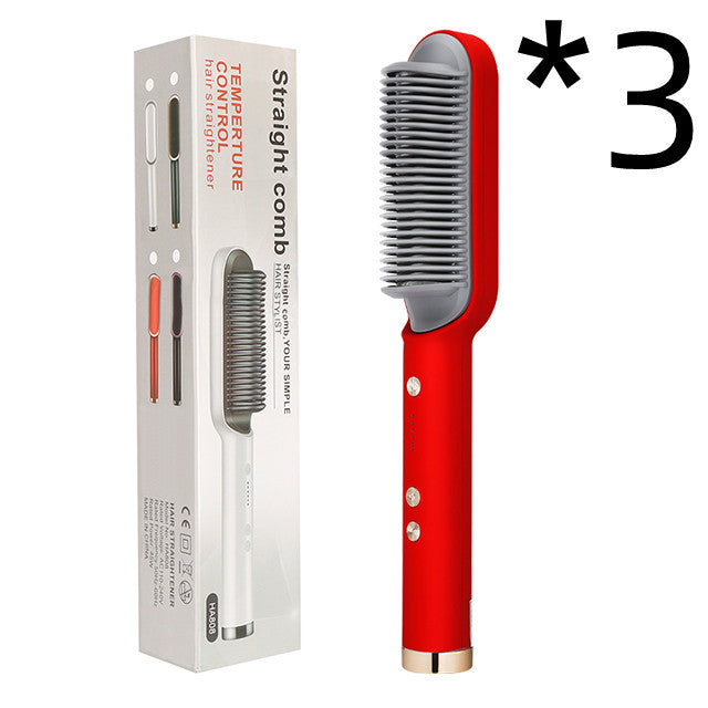 2-in-1 Hair Straightener & Curler – Hot Comb with Negative Ion Technology